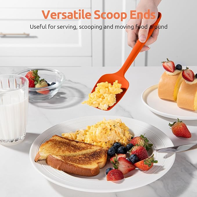 U-Taste Silicone Spatula Set with 600 Degrees Fahrenheit Heat Resistant (Orange) - Image 8
