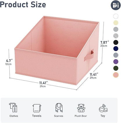 DIMJ Closet Storage Bins 12 Pack - Fabric Storage Baskets for Shelves, Collapsible Clothes Organizer with Handles, Trapezoid Shelf Organization Storage Cubes for Purse, Toys, Books, Towel, Clothes - Image 4