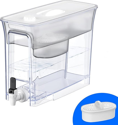 Waterdrop 35-Cup Slim Water Filter Dispenser, Large Capacity, 200-Gallon Long-Life, Faster Filtration, Reduces Chlorine, PFOA/PFOS and More, BPA Free, White (with 1 Filter) by Waterdrop