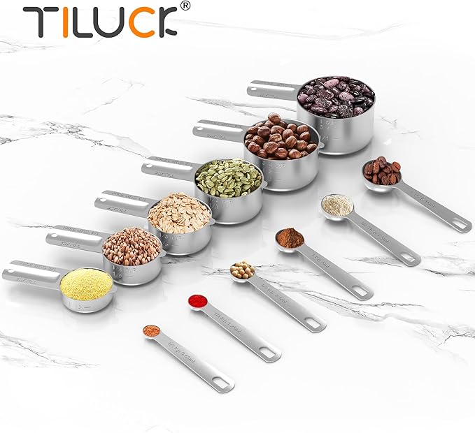 TILUCK Stainless Steel Measuring Cups & Spoons Set, Cups and Spoons,Kitchen Gadgets for Cooking & Baking (12) - Image 5