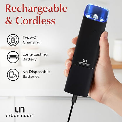 Automatic Salt and Pepper Grinder Set - Rechargeable Electric Salt and Pepper Shakers with Adjustable Coarseness, LED Light, One-Handed Use, Gravity Salt Grinder and Electric Pepper Mill - Image 4