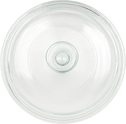 CorningWare FS5 1.5qt/1.4L Round French White Casserole Dish & G-5C 1.5qt French White Fluted Glass Lid