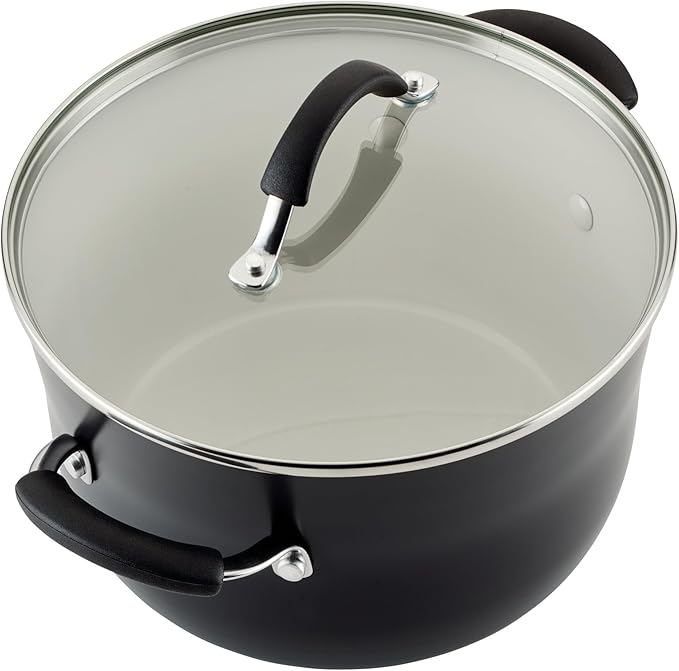 Rachael Ray Cucina Ceramic Cookware Set - 13 Pieces - Ceramic Pots and Pans Set w/Nonstick Frying Pans, Saute Pan, Saucepans, Stockpot, Lids, Pan Protectors & Cooking Utensils - Peppercorn - Image 13