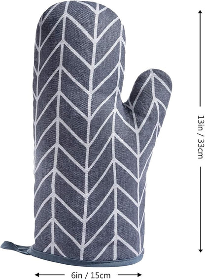 Oven Mitts and Potholders BBQ Gloves-Oven Mitts and Pot Holders with Recycled Infill Silicone Non-Slip Cooking Gloves for Cooking Baking Grilling (4-Piece Set) (Grey-02) - Image 5