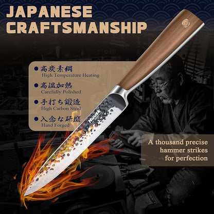 Huusk Kitchen Utility Knife 5.5" Paring Knife Ultra Sharp High Carbon Steel Tomato Knives Japan Chef Knife Multipurpose Kitchen Knife for Fruit and Vegetable with Premium Present Box - Image 3