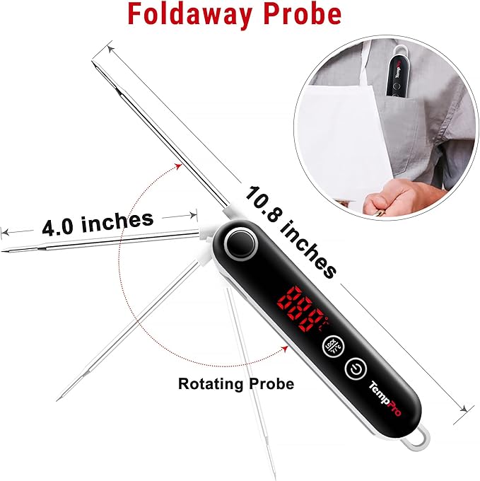 TempPro TP18 Instant Read Meat Thermometer Digital with Thermocouple Sensor, Cooking Food Thermometer for Grill, Smoker, BBQ, Oil Deep Frying, Candy, Kitchen Thermometer Bakeware(Previously ThermoPro) - Image 6