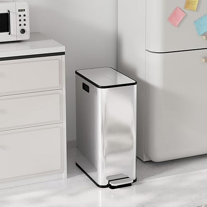 Garvee Kitchen Dual Trash Can, 15 gal Large Recycling Bin Garbage Can with Butterfly Lid, Fingerprint Resistant Stainless Steel Trash Bin for Kitchen, Living Room, Office (2 x 28 L) - Image 6