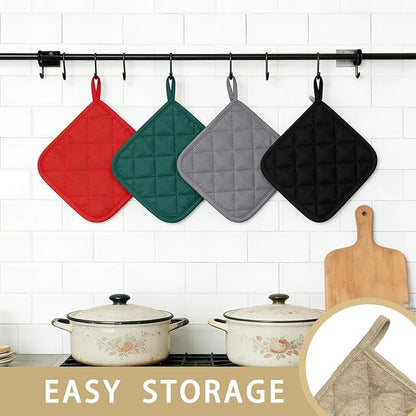 4 Pack Pot Holders for Kitchen Clearance Oven Potholders Sets for Kitchens Hot Pads for Kitchen Countertops Heat Resistant Milkshake - Image 2
