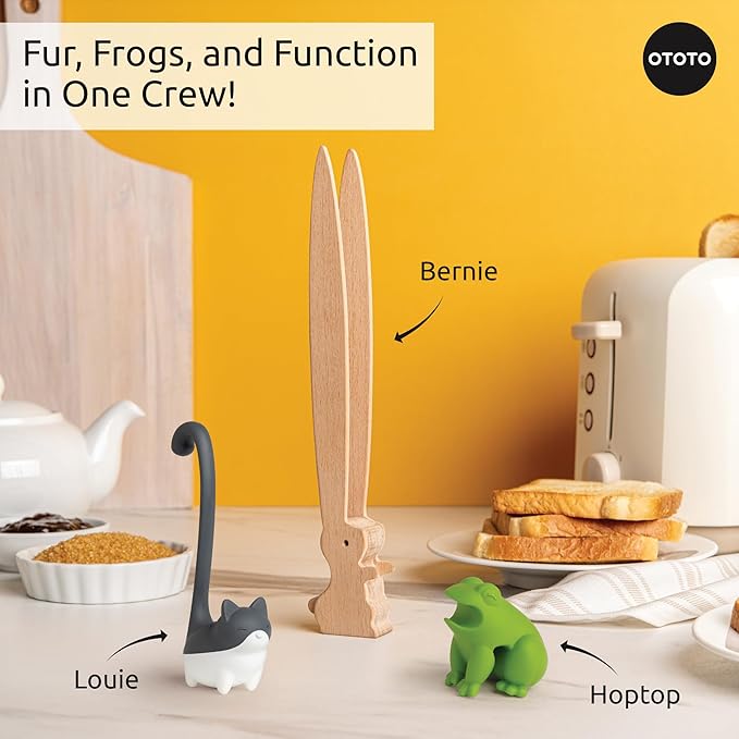 OTOTO Prep Pals Bundle of Red the Crab, Nessie, Crabby - Cute Kitchen Accessories, Kitchen Gadgets, Spoon Rest for Stove Top, Soup Ladle, Pasta Strainer, Funny Unique Gifts, Cooking Gifts - Image 8