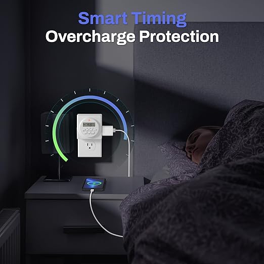 BN-LINK Indoor Digital Timer Outlet, Dual Outlet 7 Day Programmable Light Switch, 3 Prong Plug in Timers for Electrical Outlets, Lamps, Fans, 8 On/Off Programs, 2 Pack, 15A/1875W, ETL Listed - Image 7