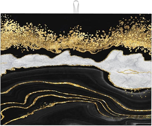 Marble Pattern Dish Drying Mat for Kitchen Counter, Microfiber Dish Mats for Drying Dishes, Absorbent Large Dish Drying Pad Mat 18 x 24 Inch by Unknown