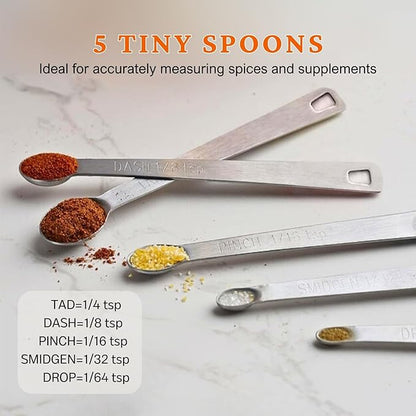 11PCS Measuring Spoons Set Stainless 1 tbsp, 1/2 tbsp, and 1-1/16tsp Steel Measuring Spoons for Cooking Baking Spice Jars and Liquid Ingredients - Image 3
