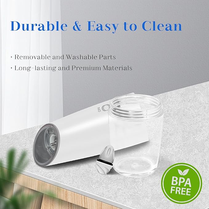 UNNEES Rechargeable Electric Salt and Pepper Grinder Set, Gravity Activated, Adjustable Coarseness, LED Light, USB Charging, Ceramic Core, 150ml Transparent Hopper, Black + White - Image 6