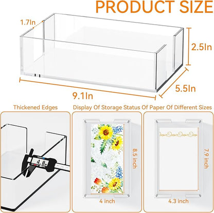 Yieach Bathroom Paper Towel Holder,9 Inch Modern Acrylic Napkin Holder fo r Disposable Guest Towel,Clear Hand Towel Tray,Flat Napkin Holders for Paper Bapkins,Napkin Dispenser for Home,Hotel,Office