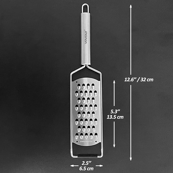 Professional Zester Grater Extra Coarse for Potato, Zucchini, Carrot, Apple, Cabbage and Cheese, Kitchen Grater with Razor-Sharp Stainless Steel Blade (Extra Coarse) - Image 3