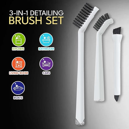 Grout Cleaning Brushes Set (3 Pcs) Deep Cleaner Multi-Purpose Stiff Bristle Brush, Cleaning Toothbrush for Cleaning Corners, Spaces, Tile, Shower, Window & Door Track, Floor, Juicers and Tight Spaces - Image 2