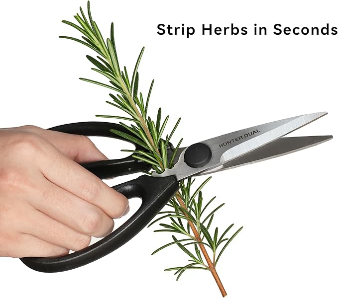 Kitchen Scissors for Food, HUNTER.DUAL Heavy Duty Come Apart Poultry Shears for Cooking, All Purpose for Cutting Chicken, Meat, Fish & Vegetables (Black, 8.26 Inch) - Image 3