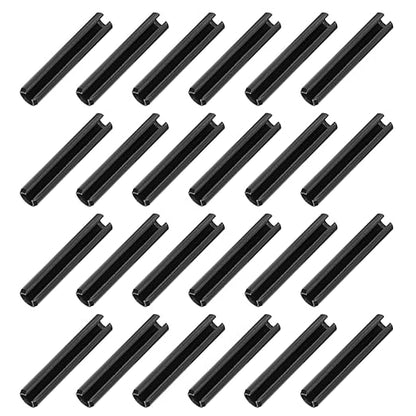 MECCANIXITY 25Pcs Slotted Split Roll Pins 3/10 Inch(8mm) Dia. 1-4/5 Inch(45mm) Length 65Mn Steel Spring Tension Expansion Dowels for Secure Fastening, Black