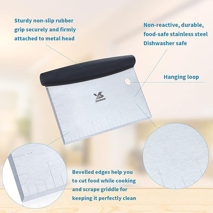 MSY BIGSUNNY Dough Scraper Baking Pastry Cutter Good Grip Pastry Scraper Chopper Stainless Steel Dough Cutter - Image 3