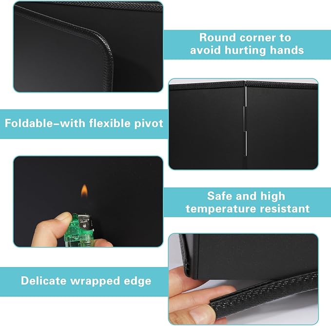 4 Sided Oil Splatter Guard Grease Splatter Guard Stove Splatter Guard, Splatter Guards Splatter Screen for Frying Pan,Large Foldable Splash Guard for Stove Top, Upgrade Steel Anti Splatter Shield,30CM