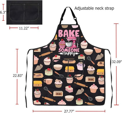 FUSTMW Cake Maker Gifts for Baker Kitchen Baking Apron with Pocket Baker Gifts for Dessert Makers Pastry Chef Apron