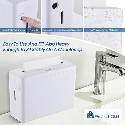 Paper Towel Dispenser Countertop, Large Capacity 200 Sheets, Non-Slip Base, Paper Towel Dispenser Compatible with Multifold, Z-Fold Towels, Ideal for Bathroom, Kitchen & Commercial Use