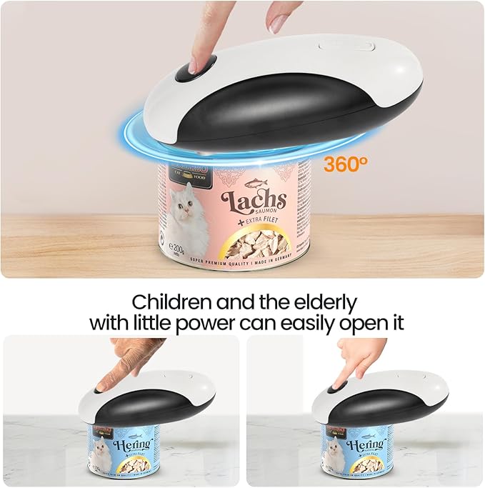 Rechargeable Electric Can Opener, Hands Free for seniors，Food Safe Automatic Can Opener with Smooth Edge,Easy to Use,Works with All Standard Cans - Image 6