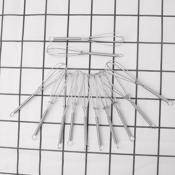 CHuangQi 5 Inch Endurance Stainless Steel Mini Whisk/Egg Beater, Set of 12 - Image 5