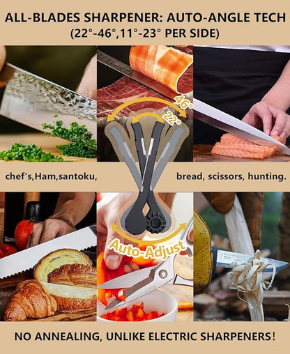 Professional Precision Knife Sharpener - Adaptive Tech Ends Angle Guesswork, Delivers a Pro Edge in Seconds, Safely Protects Blades, All Blades Compatible, Installation-Free, Durable & Effortless Care