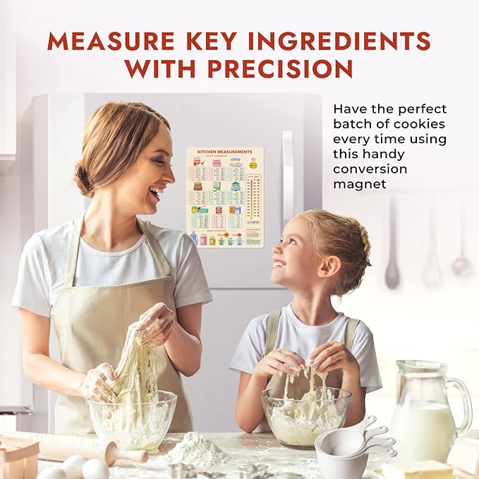 Kitchen Conversion Chart Magnet for Easier Cooking & Kitchen Baking - Kitchen Gadget Baking Gifts - Metric Conversion Chart for Cooking - Cute Kitchen Accessories - Kitchen Needs Baking Accessories - Image 2