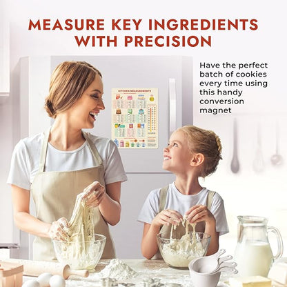 Kitchen Conversion Chart Magnet for Easier Cooking & Kitchen Baking - Kitchen Gadget Baking Gifts - Metric Conversion Chart for Cooking - Cute Kitchen Accessories - Kitchen Needs Baking Accessories - Image 2