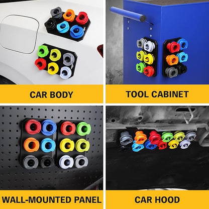 18-Piece No Spill Engine Oil Funnel Kit, 1.59QT/ 1.5L Automotive Coolant Funnel Set, 12 Adapters, Elbow Fitting, Arrow Screen & Magnetic Tray, Compatible with GM, Ford, BMW, Audi, Land Rover Etc - Image 7