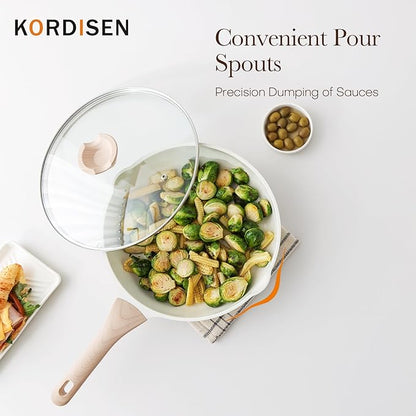 Kordisen Ceramic Nonstick Frying Pan Skillet Set with Lid, 3 Piece Ceramic Pans for Cooking Non Toxic, Healthy Induction Cookware, Stay-Cool Handle, PFOA & PFAS Free (9.5 Inch, 11 Inch, 12.5 Inch) - Image 9