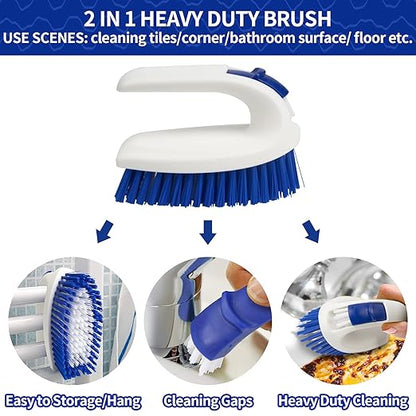 CELOX Kitchen Scrub Brush Set with Ergonomic Handle, Deep Cleaning Brushes, Include Dish Brush (Blue) - Image 3