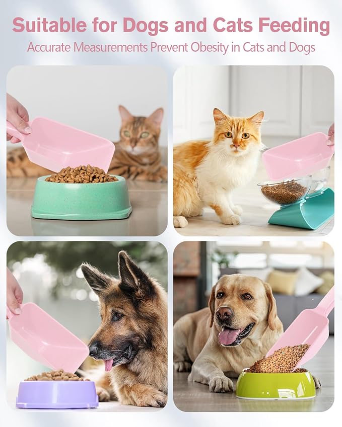 2 Cup Dog Food Scoop(2 Pack), Plastic Pet Food Scoop with Measuring Lines for Accurate Pet Food Portions,Dishwasher Safe (Pink) - Image 5