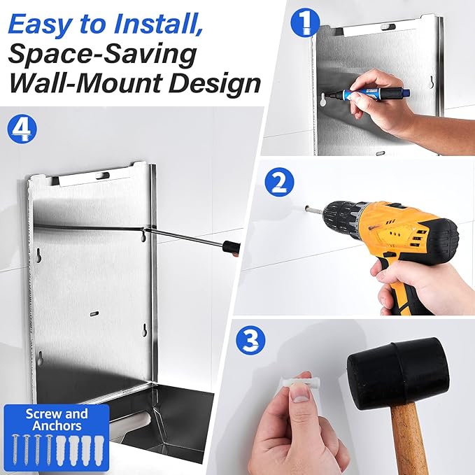 Commercial Paper Towel Dispenser Wall Mount, Stainless Steel C-Fold Multifold Trifold Holder with Lock, Large Capacity for Bathroom Kitchen Office Restaurant Industrial