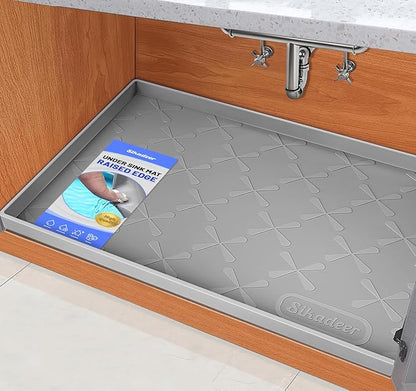 SIKADEER 31" x 22" Under Sink Mat Waterproof, Silicone Mat Kitchen Drawer Shelf and Cabinet Liner, Sink Protector for Kitchen Organizers and Storage, Boot Tray Pet Food Mats by SIKADEER
