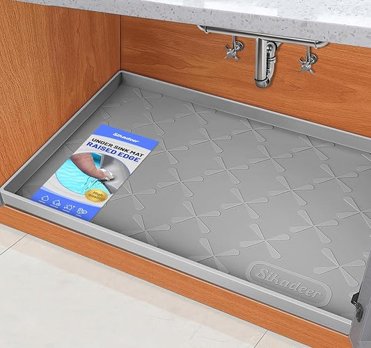 SIKADEER 25" x 19" Under Sink Mat Waterproof, Silicone Mat Kitchen Drawer Shelf and Cabinet Liner, Sink Protector for Kitchen Organizers and Storage, Boot Tray Pet Food Mats by SIKADEER