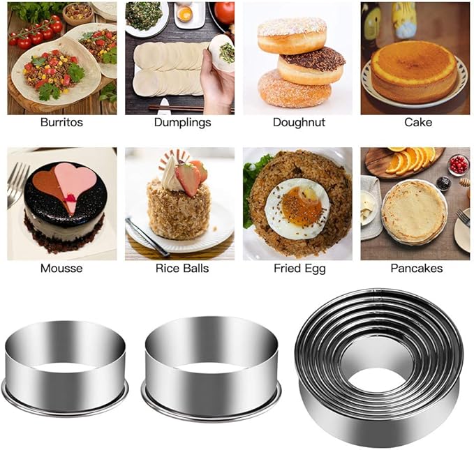 12 Pieces Biscuit Cookie Cutter Set With Tin Box Biscuit Plain Edge Round Cutters Metal Ring Baking Molds, Stainless Steel Cookie Dough Biscuit Muffins Cutters in Graduated Sizes - Image 3