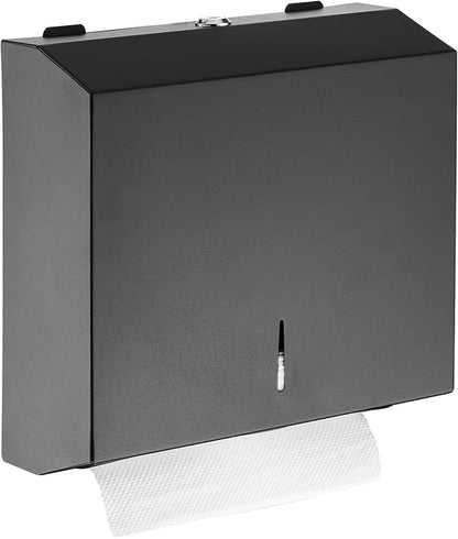 Commercial Paper Towel Dispenser for Multifold - Paper Towel Dispenser Wall Mount, Large Capacity Stainless Steel Tissue Holder, Suitable for Bathrooms and Public Places, Matte Black by modunfulbathroom