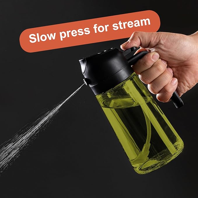 CXINYI - 16oz/470ml Olive Oil Dispenser for Kitchen with Stickers - 2 in 1 Olive Oil Sprayer for Cooking, Air Fryer, and Salad, Black (Light-Proof Kitchen Gadget) - Image 5