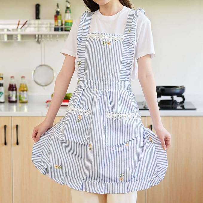 Funny Aprons for Women with Pockets, Kitchen Cooking Grilling Bbq Cute Chef Apron, Mothers Day Birthday Gifts for Women - Image 3