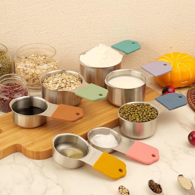 16 Pcs Magnetic Measuring Cups and Spoons Set,Stackable Metal Measure Cup for Measuring Dry and Liquid Ingredients,Kitchen Dry Food, Cooking Baking Measurements - Image 8