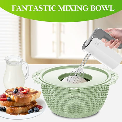 4 in 1 Colander with Bowl Set, Food Strainers and Colanders, Colander for Kitchen, Pasta Strainer, Fruit Washing Bowl, Kitchen Essentials Strainer Basket Bowl, Green, Christmas & New Year Gifts - Image 2