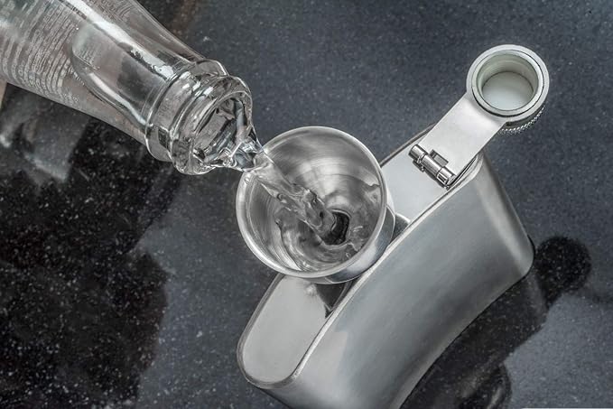 SE Stainless Steel Funnel for Flasks Bottles and Mini Bottles, Small Steel Drink Funnel for Filling Drinking Liquor Flask, Transferring Oil, Juice, Milk -HQ93 - Image 2