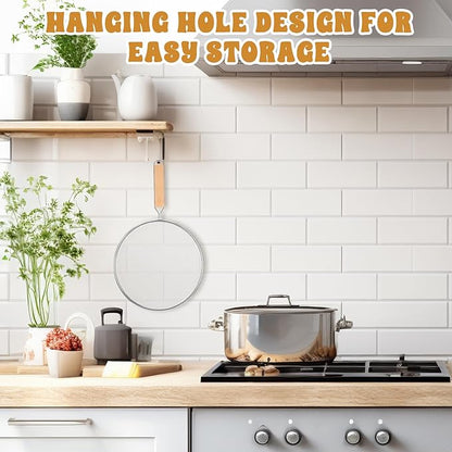 1PCS Splatter Screen for Frying Pan, 8Inch Stainless Steel Splatter Guard for Frying Pan Cooking Pots Food Strainer and Universal Cookware for Cooking, Kitchen Splash Guard No Oil Mess, No Burns - Image 7