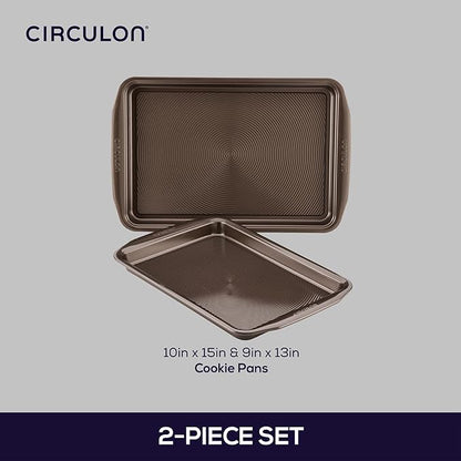 Circulon Nonstick Bakeware Set with Nonstick Cookie Sheets / Baking Sheets - 2 Piece, Chocolate Brown , Set (9" x 13" & 10" x 15") - Image 2