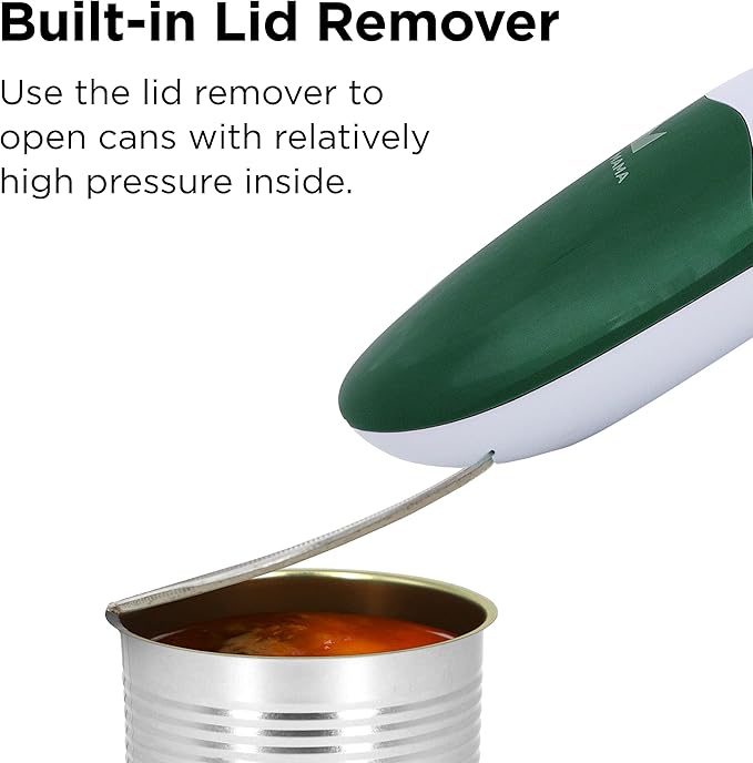 Kitchen Mama Auto 2.0 Electric Can Opener: Blade Opens Almost Any Can Pop or Soda Can - Automatic, Hands Free, Safe, Smooth Edge, Lid Remover, Battery Operated, Cordless, YES YOU CAN (Alpine Green) - Image 4