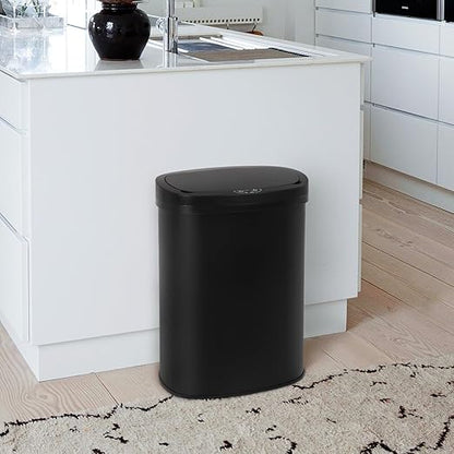 PayLessHere | 13 Gallon Stainless Steel Trash Can | Black | Automatic Touchless Lid with Motion Sensor | Kitchen Garbage Can with Waterproof Design | for Home, Office, Bathroom | Pack of 1 - Image 2