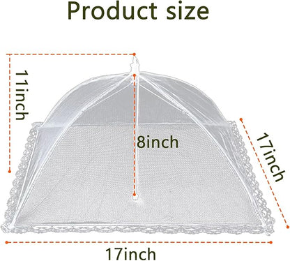 5 PACK Food Covers for Outside Mesh,Picnic Essentials - 17x17in Mesh Food Tent with Net Screen Dome Design to Protect Food - Reusable Portable Cover for Picnic BBQ Backyard Camping Accessories - Image 3